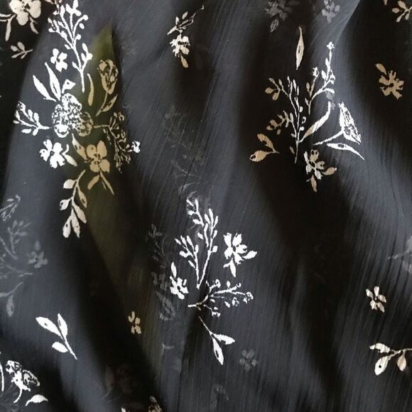 Lauren Conrad One Size semi sheer black floral duster jacket open front New - Picture 5 of 6